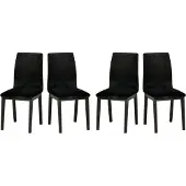LeafDesign Esszimmerstuhl 4x "LUNA 1", schwarz, kronos 7,