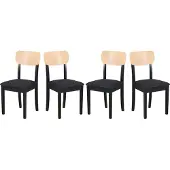 LeafDesign Esszimmerstuhl 4x "Hugo 4", schwarz,aragon 99