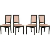 LeafDesign Esszimmerstuhl - Set 4x Roma 13 schwarz, zetta 292