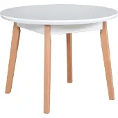 LeafDesign Runder ausziehbarer und klappbarer Esstisch Oslo 4, Weiss, Durchmesser 100-130 cm