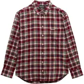 Superdry für Damen. W4010547A Hemd Check Flannel Relaxed weinrot (XS), Lässig, Baumwolle, Langarm, Bordeaux