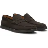 BOSS Loafer aus Veloursleder mit Pennyloafer-Besatz und Logo Grösse 39