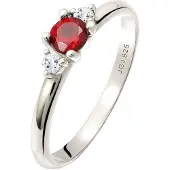 Elli Silberring PREMIUM "Ring Granat Topas Edelstein Klassik Rund 925 Silber" Gr. 58, silber, Fingerringe, Damen, 58, Silber 925 (Sterlingsilber), Silberring