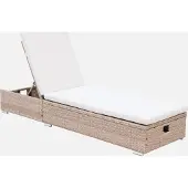 Sweeek - Sonnenliege mit Kunststoffgeflecht, Polyester, 5-fach verstellbar - Beige