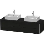 Duravit XSquare Konsolenwaschtischunterbau wandhängend, für zwei Becken, 4 Schubkästen, 1600x400x548mm, XS4917B1616, Farbe: Eiche Schwarz Dekor