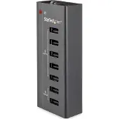 StarTech.com 7-Port USB Ladestation mit 5x 1A Ports und 2x 2A Ports, Drinnen, Gleichstrom, 12 V, Schwarz
