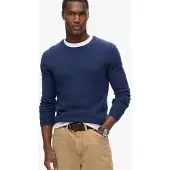 Superdry für Herren. M6110564A Essential Marineblauer Pullover mit Rundhalsausschnitt (XL), Lässig, Nylon