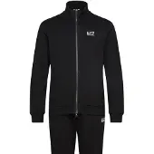 EA7 für Herren. 8NPV67_PJVTZ Schwarzer Pro-Trainingsanzug (L), Lässig, Sportlich, Baumwolle, Langarm