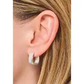 Thomas Sabo Paar Creolen "Schmuck Silber 925 Ohrringe mit eckiger Form", silber (silberfarben), Ohrringe, Damen, Silber 925 (recycelt), Paar Creolen