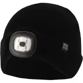 Heat Keeper Strickmütze "", Jungen, Gr. 1, schwarz, Strick, Kunstfaser, unifarben, Basic, Mützen Strickmütze, mit wiederaufladbarer, abnehmbaren LED-Leuchte für dunkle Jahreszeiten
