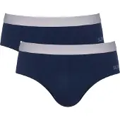 Sloggi 1100000002199 "men GO ABC 2.0 Brief 2P", Herren, Gr. S, blau (navy), Single Jersey, Obermaterial: 95% Baumwolle, 5% Elasthan, körpernah, Unterhosen 1100000002199, moderne bequeme Basics