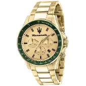 Maserati Herren Uhr Chronograph SFIDA Edelstahl gold Luxus D2UMAR8873640005