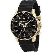 Maserati Herren Uhr Chronograph SFIDA Silikon schwarz Fashion D2UMAR8871640001
