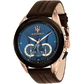 Maserati Herren Uhr Chronograph Traguardo Leder Armband braun D2UMAR8871612024