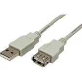 Secomp STANDARD USB 2.0 Verlängerungskabel, Typ A-A, ST/BU, beige, 0,8 m