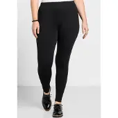 Sheego Leggings , Damen, Gr. 40, Normalgrößen, schwarz, 95% Baumwolle, 5% Elasthan, unifarben, Hosen Leggings