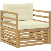 vidaXL Outdoor-Sofa Weiß und Creme