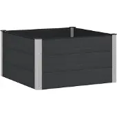 Syfax Hochbeet Schwarz 100 x 100 x 54 cm WPC und Aluminium