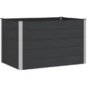 Syfax Hochbeet Schwarz 150 x 100 x 91 cm WPC und Aluminium