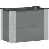 Syfax Hochbeet Grau 50 x 30 x 36 cm WPC und Aluminium