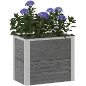Syfax Hochbeet Grau 50 x 30 x 42 cm WPC und Aluminium