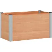 Syfax Hochbeet Braun 100 x 50 x 54 cm WPC und Aluminium
