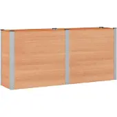 Syfax Hochbeet Braun 200 x 50 x 91 cm WPC und Aluminium