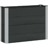 Syfax Hochbeet Schwarz 100 x 30 x 72 cm WPC und Aluminium