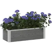 Syfax Hochbeet Grau 75 x 30 x 22 cm WPC und Aluminium