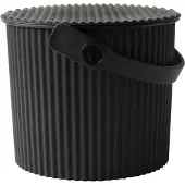 Hachiman Eimer mit Deckel Omnioutil schwarz, 22.4x17.5x21 cm