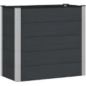 Syfax Hochbeet Schwarz 100 x 50 x 91 cm WPC und Aluminium