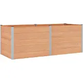 Syfax Hochbeet Braun 250 x 100 x 91 cm WPC und Aluminium