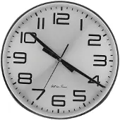 Almina Wanduhr ø39 x 5 cm in Silber - Analog mit 12-Stunden-Anzeige