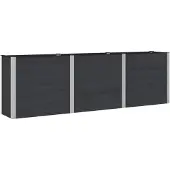 Syfax Hochbeet Schwarz 300 x 50 x 91 cm WPC und Aluminium