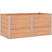 vidaXL Hochbeet Braun 200 x 100 x 91 cm WPC und Aluminium