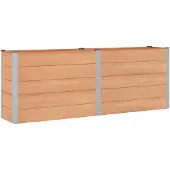Syfax Hochbeet Braun 250 x 50 x 91 cm WPC und Aluminium