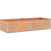 Syfax Hochbeet Braun 250 x 100 x 54 cm WPC und Aluminium