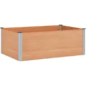 Syfax Hochbeet Braun 150 x 100 x 54 cm WPC und Aluminium