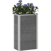 Syfax Hochbeet Grau 50 x 30 x 82 cm WPC und Aluminium