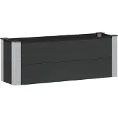 Syfax Hochbeet Schwarz 100 x 30 x 36 cm WPC und Aluminium