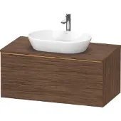 Duravit D-Neo Konsolenwaschtischunterbau wandhängend, 1000x459x550mm, 1 Auszug, mit Griff Bronze gebürstet, DE4948004210000, Farbe: Nussbaum Dunkel Matt Dekor