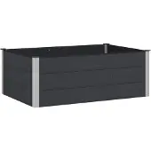 Syfax Hochbeet Schwarz 150 x 100 x 54 cm WPC und Aluminium