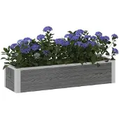 Syfax Hochbeet Grau 100 x 30 x 22 cm WPC und Aluminium