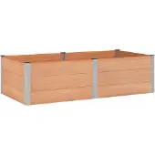 Syfax Hochbeet Braun 200 x 100 x 54 cm WPC und Aluminium