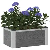 Syfax Hochbeet Grau 50 x 30 x 22 cm WPC und Aluminium
