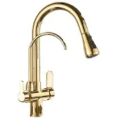 OEM Küchenarmatur, Antikmessing-Finish, ausziehbare Düse, Golden B