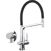 OEM Küchenarmatur, Messingkonstruktion, Dualauslaufmischer, Chrom A