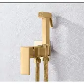 OEM Bidetarmatur, Messingkonstruktion, Wandmontage-Design, Gebürstetes Gold