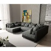 DELIFE Wohnlandschaft Clovis Schwarz Modularsofa Modulsystem