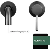 OEM Waschtisch-Armatur, Wandmontage, Einhebelbedienung, Gunmetal-260